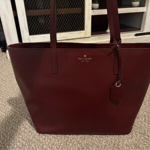 Kate Spade Red Tote Bag Structured Leather